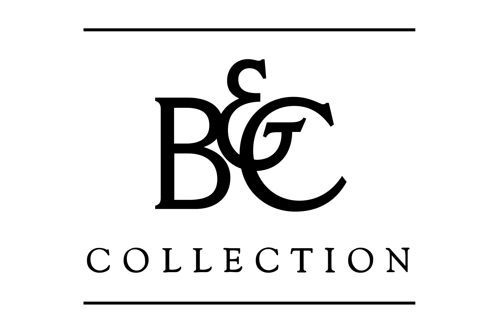 Schwarzweißes Logo „B&C Collection“: verschränkte Initialen B&C über dem Wort „COLLECTION“ zwischen zwei Linien, auf weißem Hintergrund.