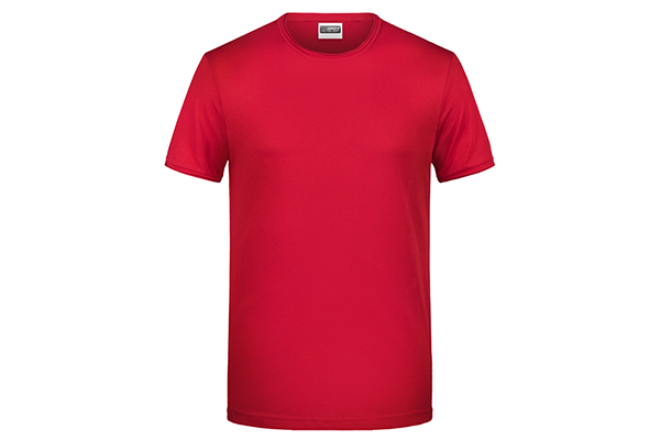 Rotes Daiber T-Shirt in Frontansicht – ideal zum Bedrucken mit Logo, Schriftzug oder Motiv.