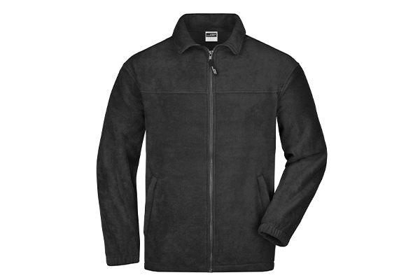 Schwarze Daiber Fleecejacke mit Reißverschluss – ideal für Logo-Stick, Patches und Corporate Branding.