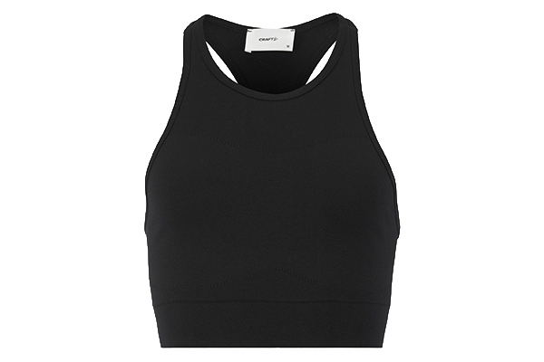 Schwarzer Craft Sport-Bra – individualisierbar mit Vereinslogo, Nummern und Initialen; ideal für Teams in Berlin & Brandenburg.