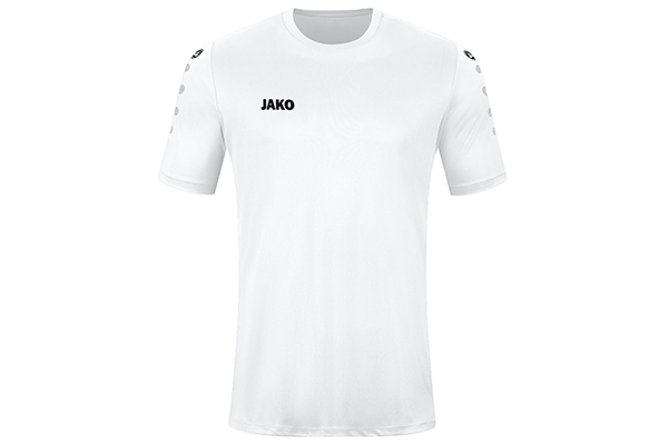 Weißes JAKO Trikot für individuelle Veredelung mit Logo, Namen und Nummern – Fertigung in Berlin & Brandenburg.